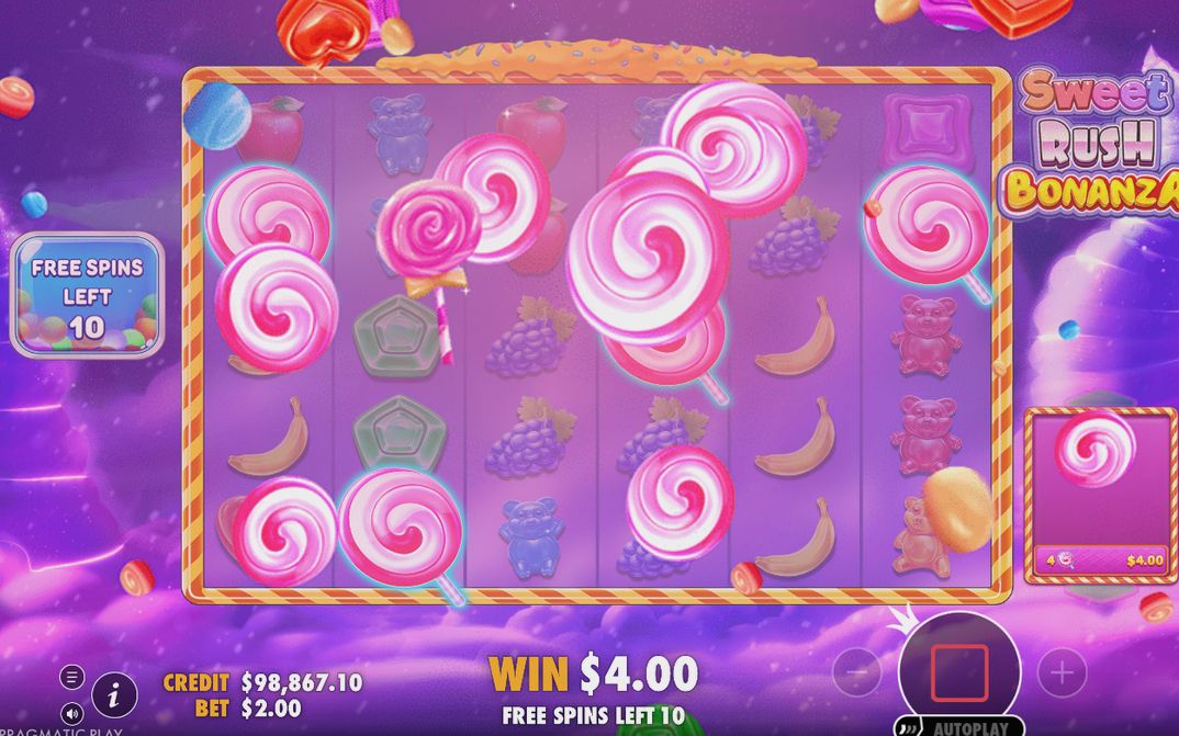 Free Spins-läget så som det visas under bonusen